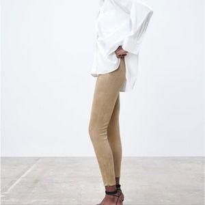 Zara faux suede leggings